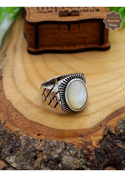 Sedef Taşlı Zicir Desenli 925 Ayar Gümüş Erkek Yüzük 201024790 modelleri
