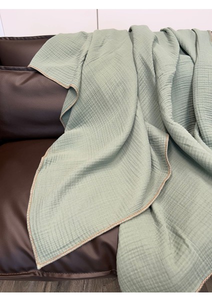 Joy %100 Pamuk 4 Kat Müslin Throw Tv Battaniyesi & Koltuk Şalı Çağla Yeşili fiyatları