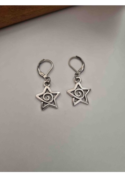 Spiral Yıldız Charm Küpe Y2K