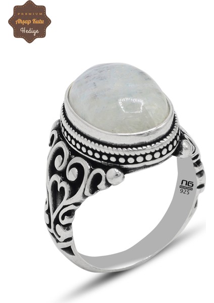 Necef Taşı Sarmaşık Model 925 Ayar Gümüş Erkek Yüzük 201024805