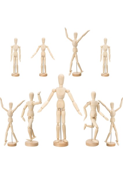 9 Parça Sanatçı Manken Modeli Ahşap Manken Çizimi Hareketli Figür Modeli Standlı Esnek Eklemli Manken (Yurt Dışından) fırsatları
