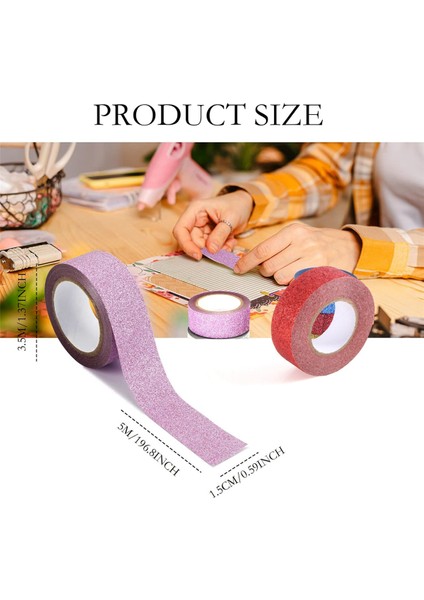 Washi Bant Seti, 12 Rulo Simli Dekoratif Renkli Maskeleme Bandı, Kendin Yap El Sanatları, Hediye Paketleme, Planlayıcı, 1,5 cm x 5 M (Yurt Dışından) modelleri