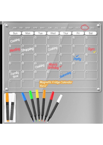 Akrilik Buzdolabı Manyetik Takvimi, Akrilik Kuru Silinebilir Tahta, Şeffaf Buzdolabı Takvimi, Not Mesaj Panosu (Yurt Dışından) modelleri