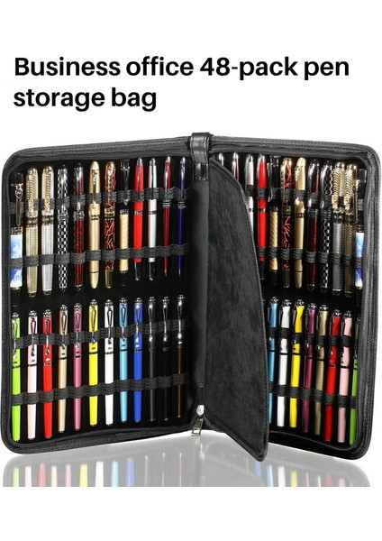 48 Kalem Için 1 Adet Siyah Dolma Kalem Renkli Pu Deri Saklama Kutusu Tutucu (Yurt Dışından) fiyatları