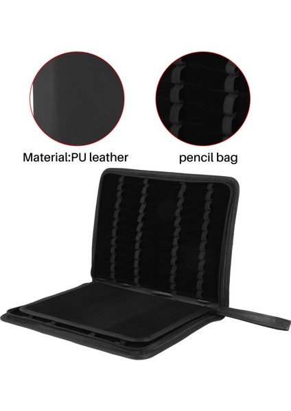 48 Kalem Için 1 Adet Siyah Dolma Kalem Renkli Pu Deri Saklama Kutusu Tutucu (Yurt Dışından) modelleri
