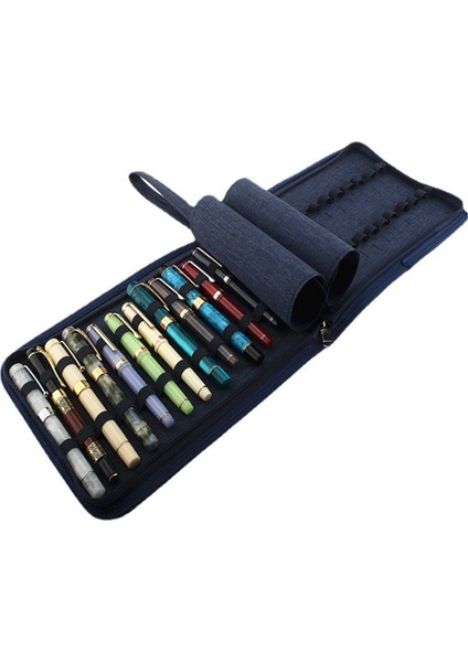 Kalem Kutusu Çantası Kapasiteli Dolma Kalem Kutusu 24 Yuvalı Fermuarlı Çok Amaçlı Tuval Yazı Tutucu Malzemeleri Gri (Yurt Dışından) fırsatları