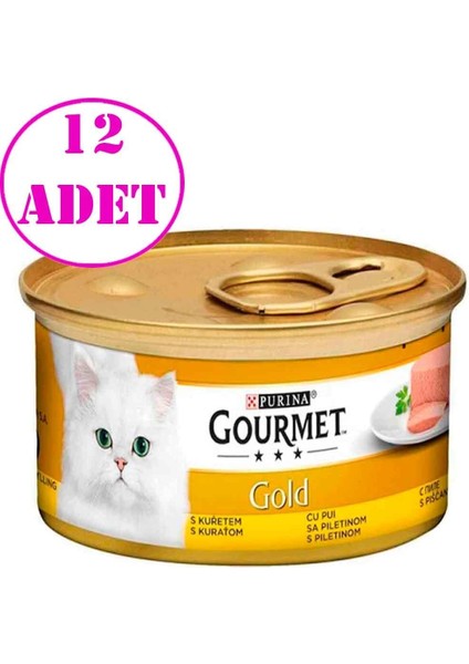 Gold Kıyılmış Tavuklu Kedi Konservesi 85 gr 12 Ad