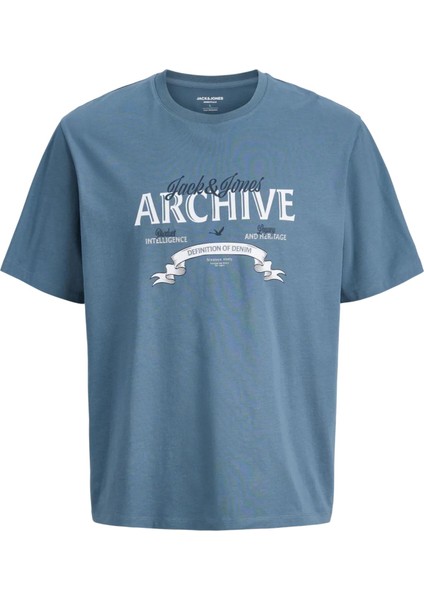 Jack&jones 12294516 Jjedover On Yazılı Battal Buyuk Beden Kısa Kol Tshırt