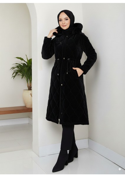 Kadın Beli Bağcıklı Nova Kumaş Mont