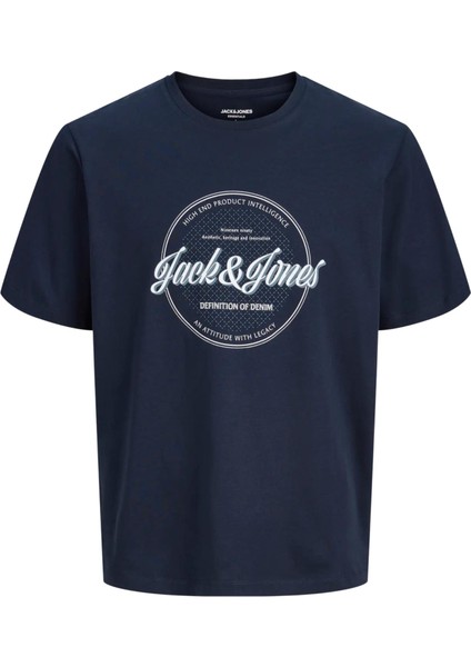 Jack&jones 12294516 Jjedover On Yazılı Battal Buyuk Beden Kısa Kol Tshırt