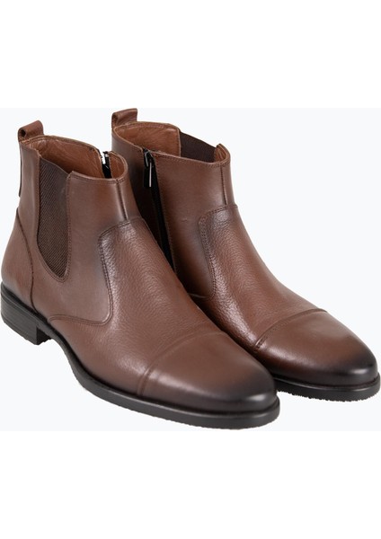 Erkek Bot Chelsea Fermuarlı Hakiki Deri Rahat Eva Taban Kahverengi fiyatları