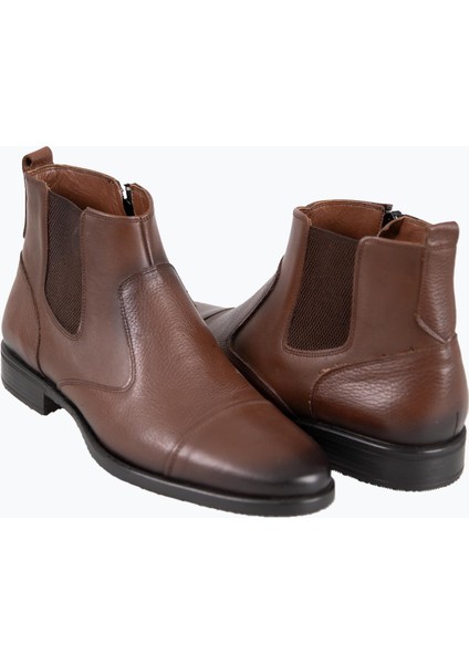 Erkek Bot Chelsea Fermuarlı Hakiki Deri Rahat Eva Taban Kahverengi fırsatları