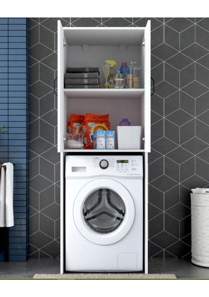 Çamaşır Makinesi Dolabı 2 Kapaklı 2 Raflı Banyo Dolabı fiyatları
