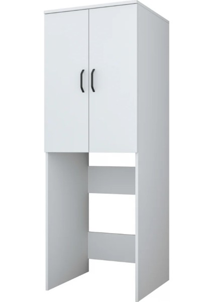 Çamaşır Makinesi Dolabı 2 Kapaklı 2 Raflı Banyo Dolabı