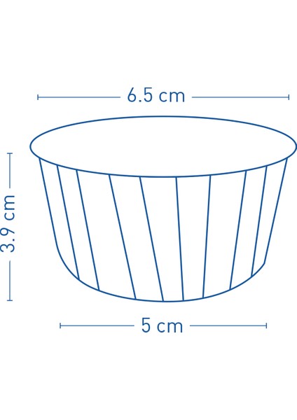 Muffin Kek Kapsülü Kare Desenli Mavi-Altın 25li modelleri