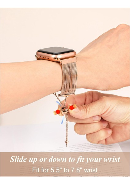 Apple Watch 7 45MM Flashcord 137 Metal Hasır Kordon modelleri