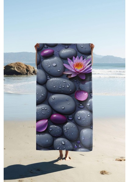 Dijital Baskı Plaj Deniz Havlusu Modern Desenli Peştamal (80X160 Cm) HVL0059