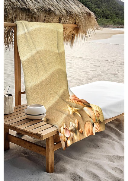 Dijital Baskı Plaj Deniz Havlusu Kumsal Desenli Peştamal HVL0031 modelleri