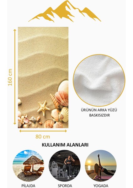 Dijital Baskı Plaj Deniz Havlusu Kumsal Desenli Peştamal HVL0031 fırsatları