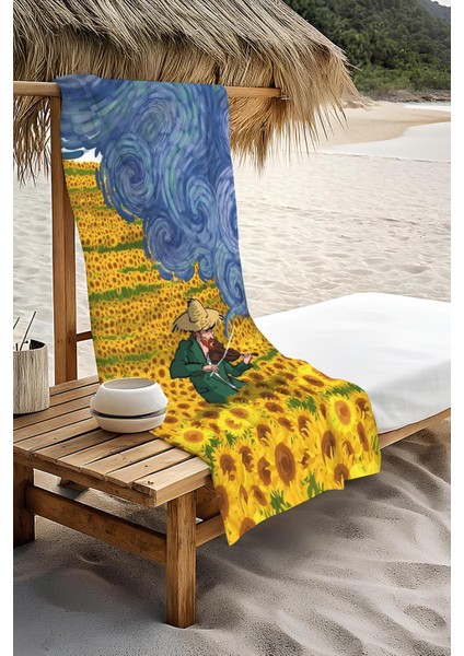 Dijital Baskı Plaj Deniz Havlusu Modern Desenli Peştamal HVL0074 modelleri