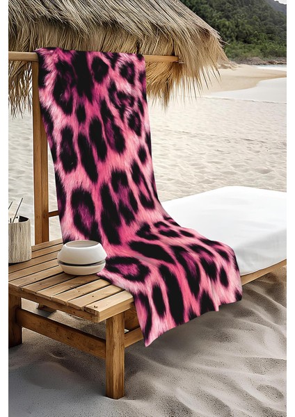 Dijital Baskı Plaj Deniz Havlusu Leopar Desenli Peştamal HVL0188 modelleri