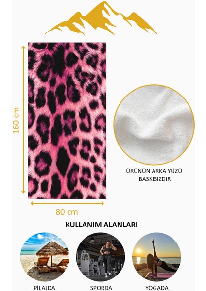 Dijital Baskı Plaj Deniz Havlusu Leopar Desenli Peştamal HVL0188 fırsatları