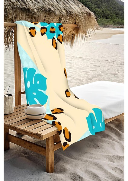 Dijital Baskı Plaj Deniz Havlusu Leopar Desenli Peştamal HVL0189 modelleri