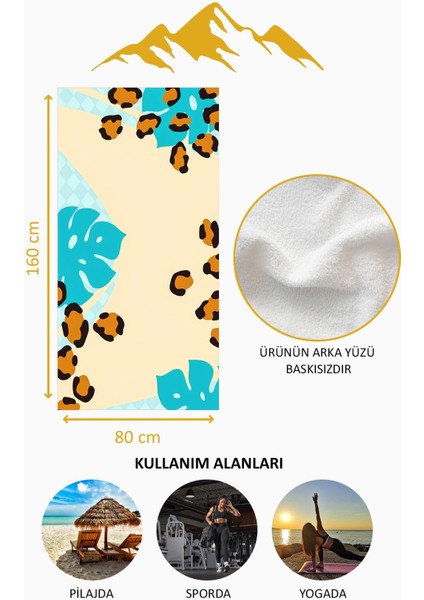 Dijital Baskı Plaj Deniz Havlusu Leopar Desenli Peştamal HVL0189 fırsatları