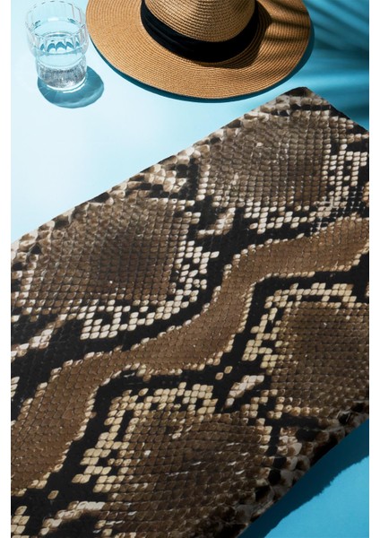 Dijital Baskı Plaj Deniz Havlusu Yılan Derisi Desenli Peştamal HVL0191 fiyatları