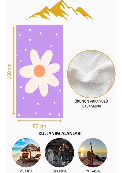 Dijital Baskı Plaj Deniz Havlusu Çiçek Desenli Peştamal HVL0183 fırsatları