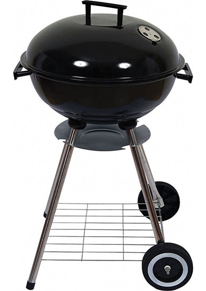 Yuvarlak Kömürlü Mangal 44 cm Krom Izgara Kapaklı Tekerlekli fırsatları