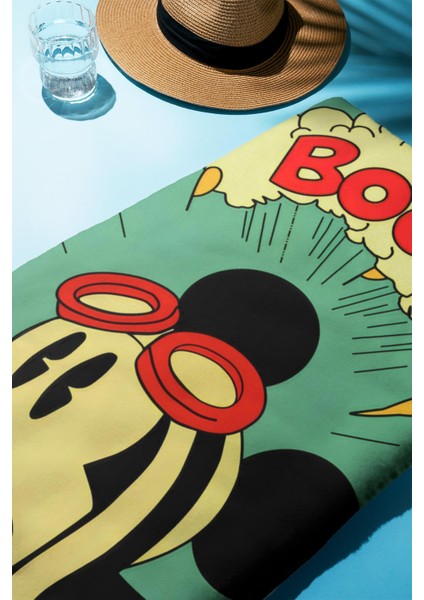 Dijital Baskı Plaj Deniz Havlusu Retro Mickey Desenli Peştamal HVL0144 fiyatları