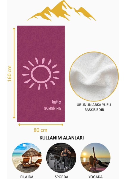 Dijital Baskı Plaj Deniz Havlusu Hello Sunshine Desenli Peştamal HVL0003 fırsatları