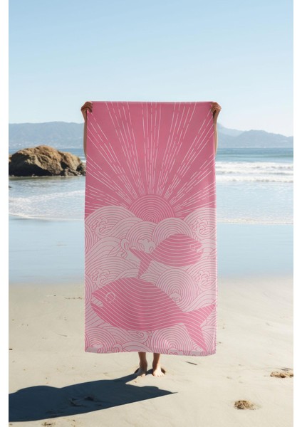 Dijital Baskı Plaj Deniz Havlusu Balık Desenli Peştamal HVL0069