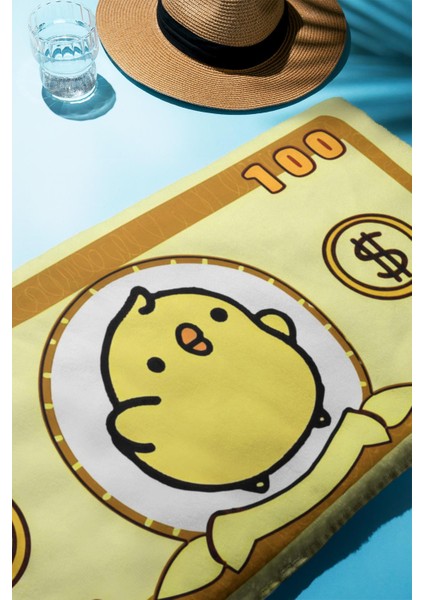 Dijital Baskı Plaj Deniz Havlusu Civciv Figürlü Dolar Peştamal HVL0107 fiyatları