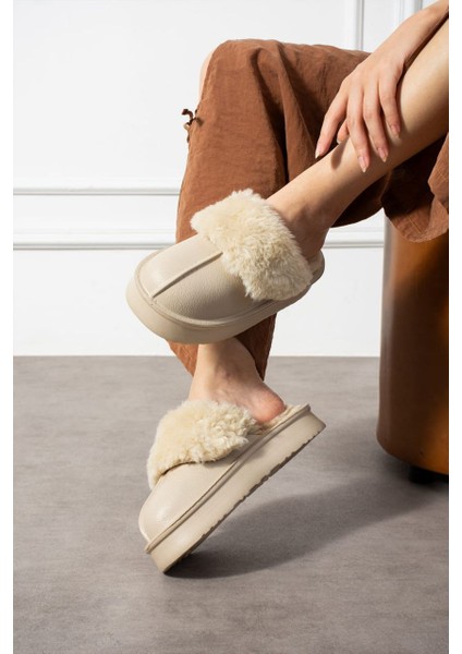 Içi Tüylü Dışı Eva Su Geçirmez Kaymaz Taban Önü Kapalı Ev Terliği Kışlık Terlik modelleri