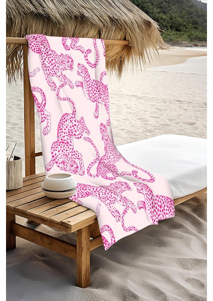 Dijital Baskı Plaj Deniz Havlusu Leopar Desenli Peştamal HVL0135 modelleri