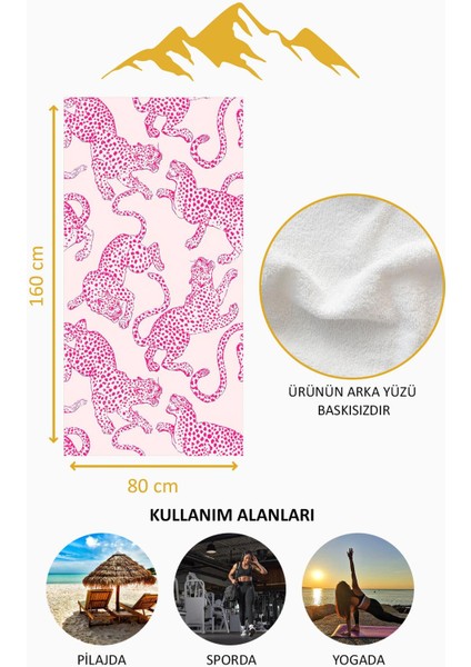 Dijital Baskı Plaj Deniz Havlusu Leopar Desenli Peştamal HVL0135 fırsatları