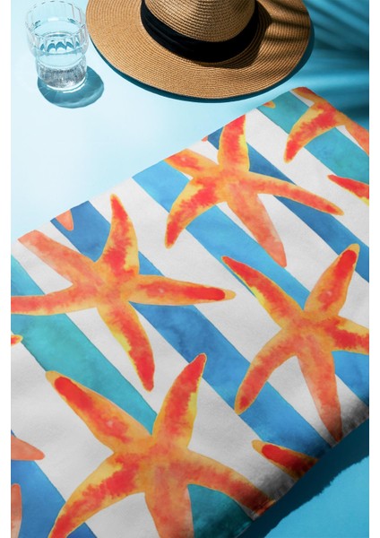Dijital Baskı Plaj Deniz Havlusu Deniz Yıldızı Desenli Peştamal HVL0217 fiyatları