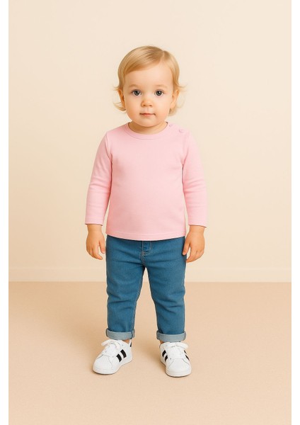 Uzun Kollu Basic Bebek Tişört & Bluz Omuzdan Çıtçıtlı fiyatları