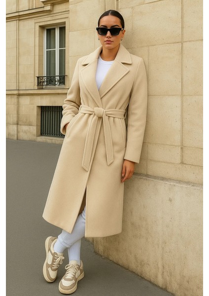 Kadın Kruvaze Salaş Trend Krem Kaşe Kaban modelleri