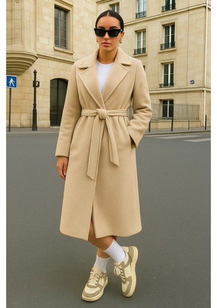 Kadın Kruvaze Salaş Trend Krem Kaşe Kaban fırsatları