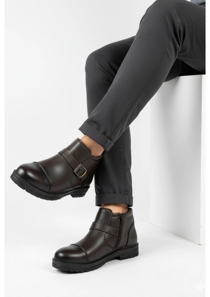 Erkek Suni Deri Içi Kürklü Fermuarlı Kemerli Kaymaz Termo Taban Kışlık Bot – Siyah modelleri