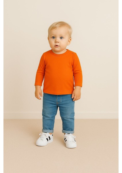 Uzun Kollu Basic Bebek Tişört & Bluz Omuzdan Çıtçıtlı fiyatları