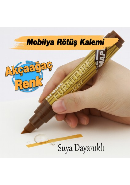 Akçaağaç Renk Mobilya Rötuş Kalemi Ahşap Masa Sehpa Dolap Kalem Parke Çizik Giderici Çatlak Kapatıcı