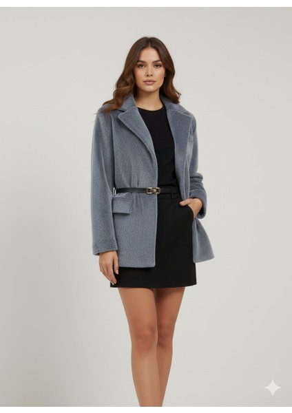 Kemerli Tay Flock Ceket