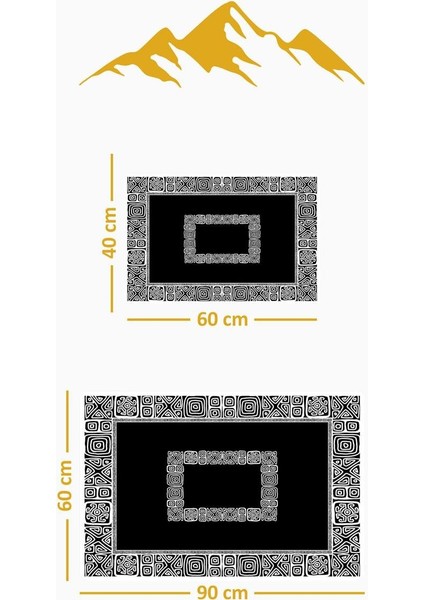 Yıkanabilir Kaymaz Tabanlı Modern Desenli 2'li Banyo Paspas Takımı BPS0043 fiyatları