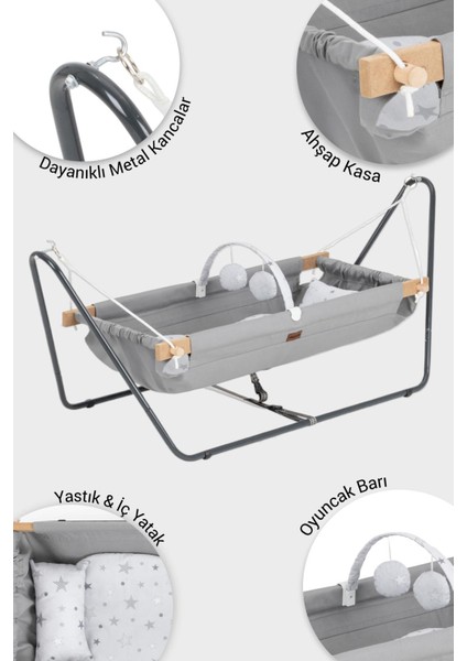 Cozy Nest Hamak Beşik Gri, Anne Yanı Bebek Hamağı fiyatları