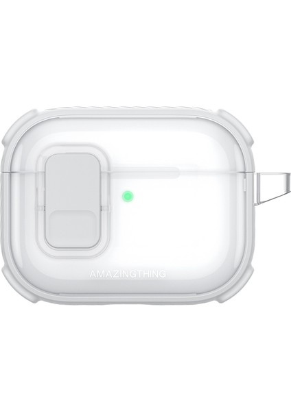 Airpods Pro 3 Uyumlu Amazingthing Kilit Tasarımlı Airbagli Titan Pro Serisi Kapak Beyaz