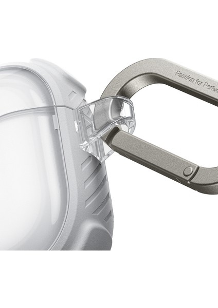 Airpods Pro 3 Uyumlu Amazingthing Kilit Tasarımlı Airbagli Titan Pro Serisi Kapak Beyaz